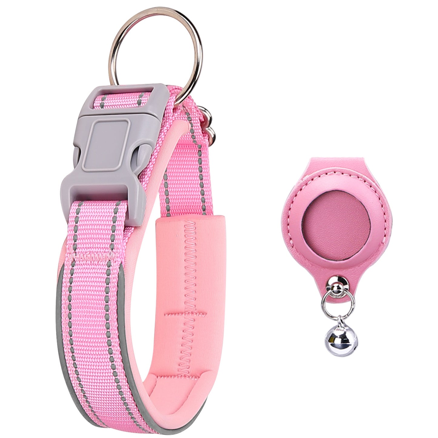 Premimum Leather Pet Collar With Airtag Tracker Case - Secure & Stylish!