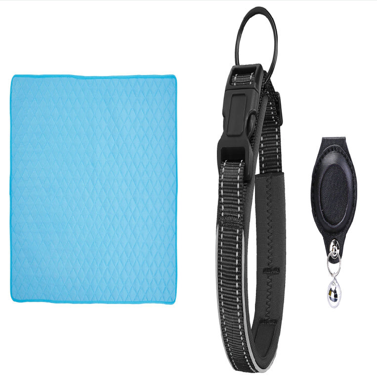 Premimum Leather Pet Collar With Airtag Tracker Case - Secure & Stylish!