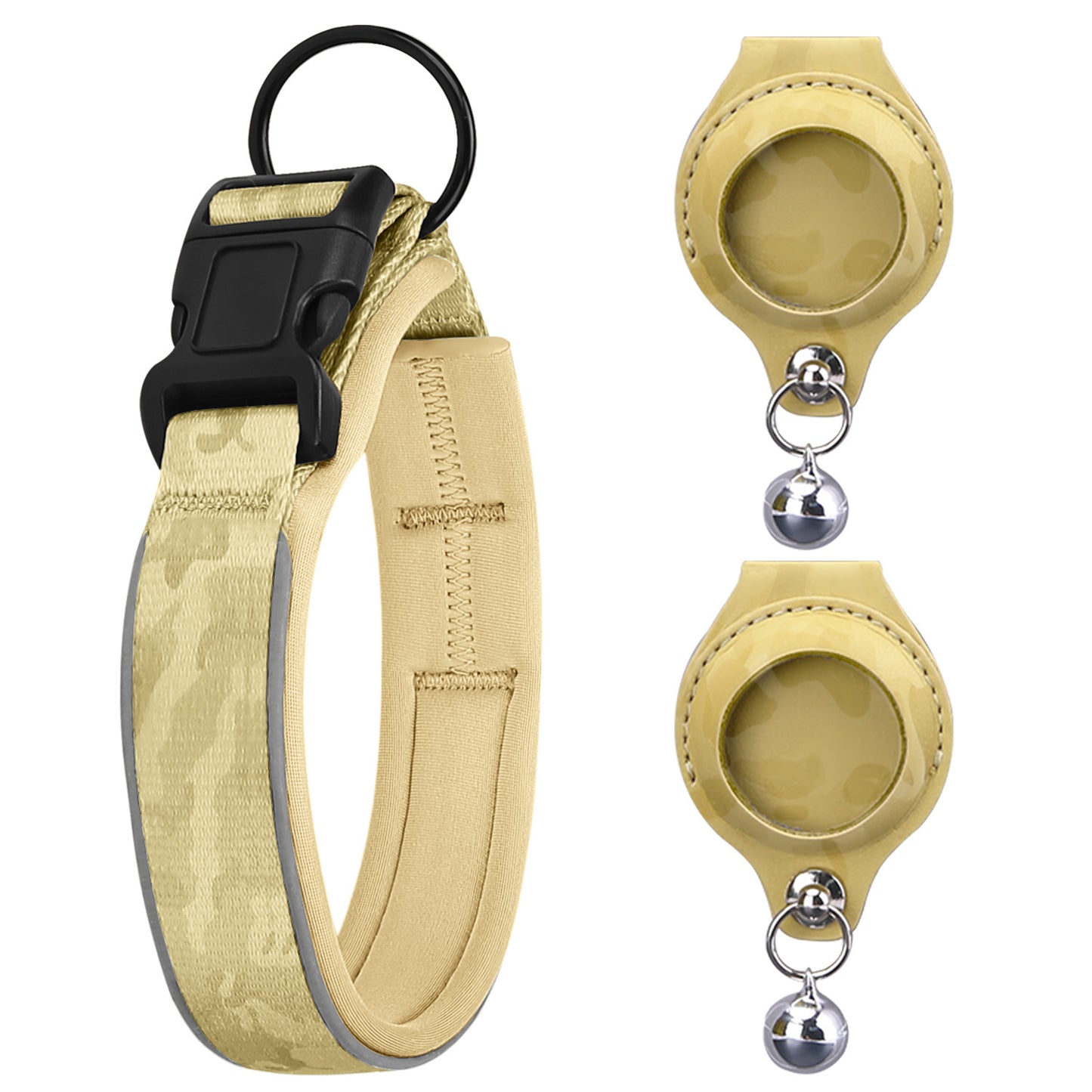 Premimum Leather Pet Collar With Airtag Tracker Case - Secure & Stylish!