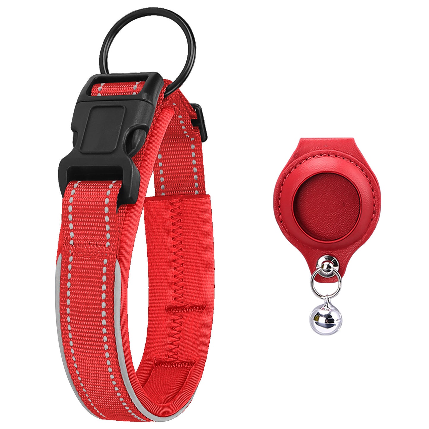 Premimum Leather Pet Collar With Airtag Tracker Case - Secure & Stylish!