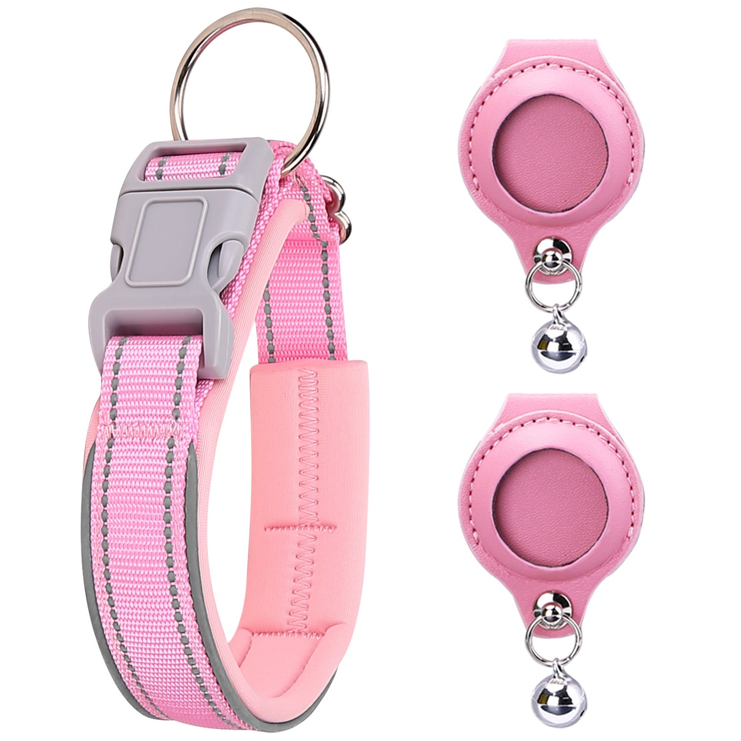 Premimum Leather Pet Collar With Airtag Tracker Case - Secure & Stylish!