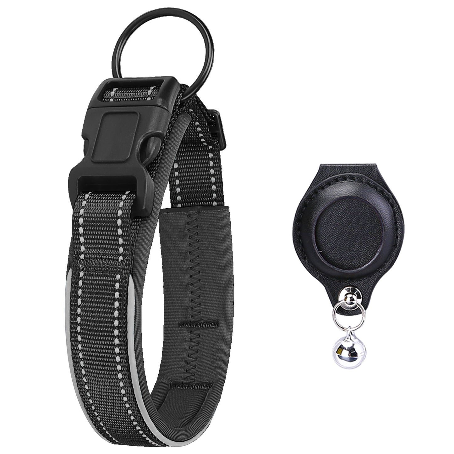 Premimum Leather Pet Collar With Airtag Tracker Case - Secure & Stylish!