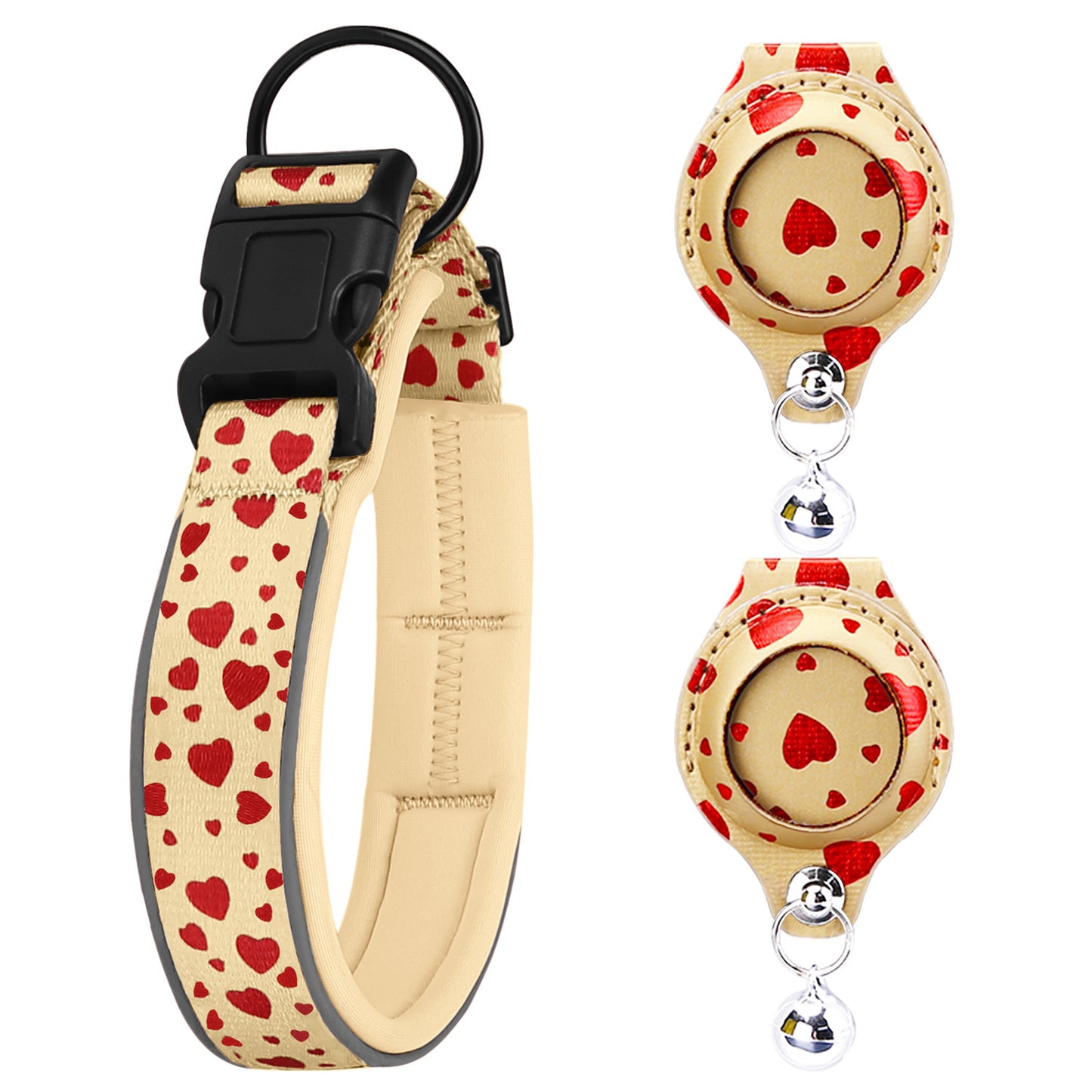 Premimum Leather Pet Collar With Airtag Tracker Case - Secure & Stylish!