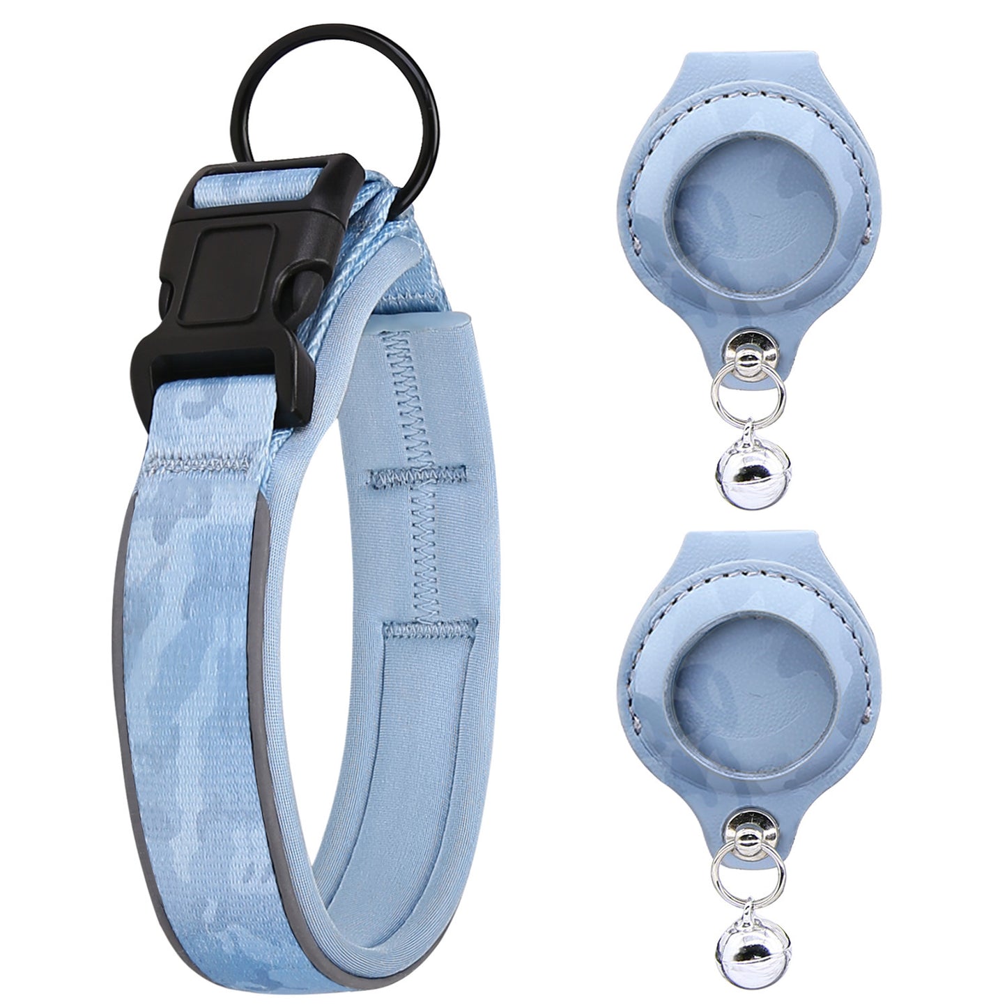 Premimum Leather Pet Collar With Airtag Tracker Case - Secure & Stylish!