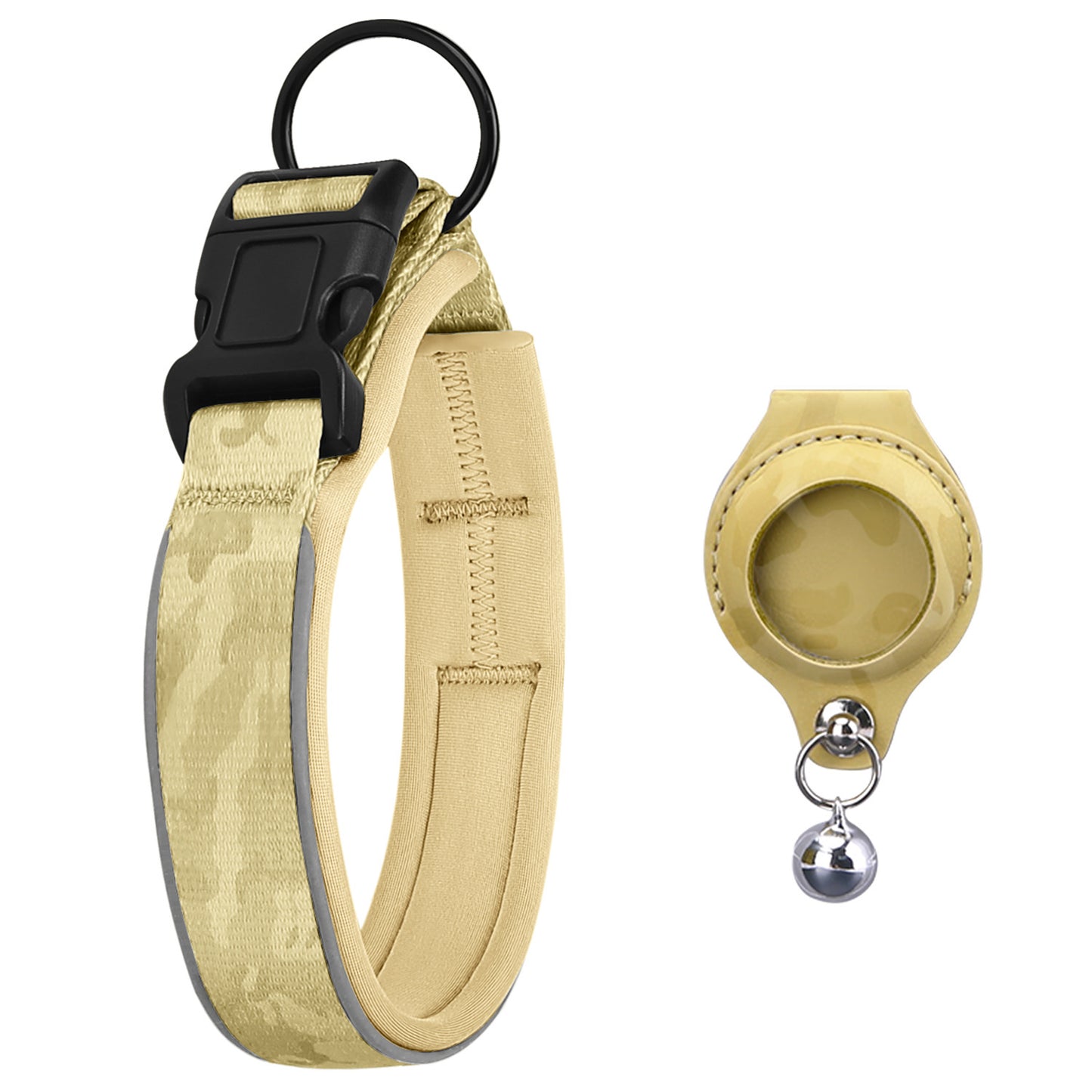 Premimum Leather Pet Collar With Airtag Tracker Case - Secure & Stylish!